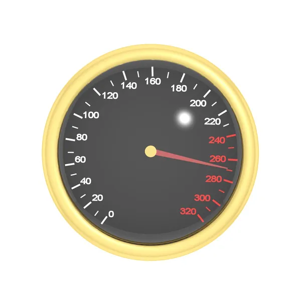 白で隔離されるスピード メーター — ストック写真