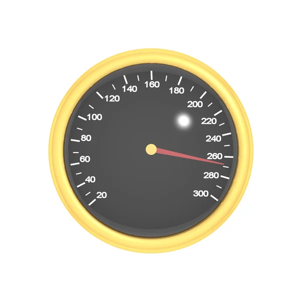 白で隔離されるスピード メーター — ストック写真