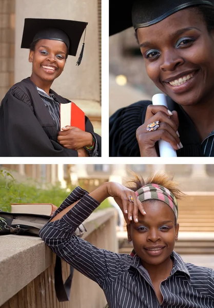 Collage de estudiantes afroamericanos universitarios — Foto de Stock