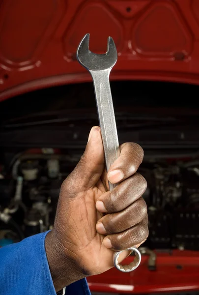 Mechanic and spanners — Stock Photo, Image