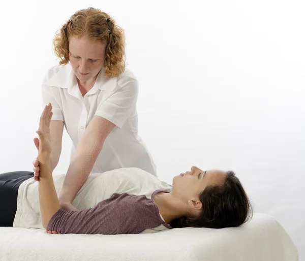 Kinesiologist treating Triceps — Stock Photo, Image