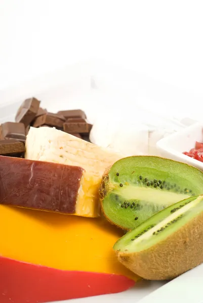 Cheese and fruit platter — Stock Photo, Image