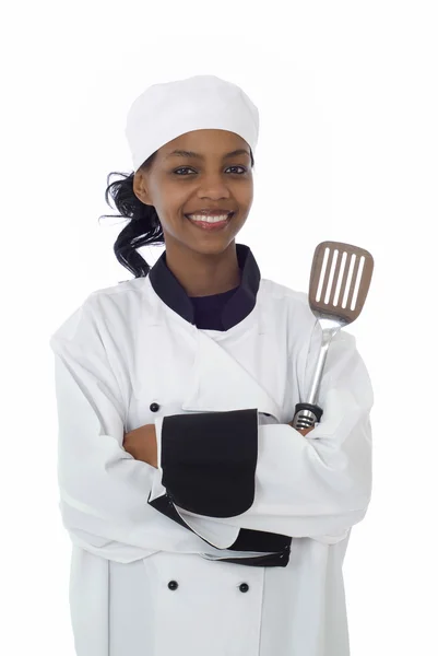 Chef e utensili da cucina — Foto Stock