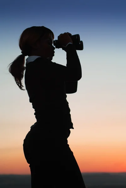 Silhouette of Business Woman — Stock Photo, Image