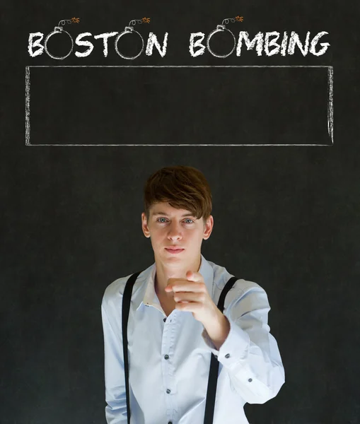 America needs you patriotic Boston Bombing man pointing at you — Stock Photo, Image