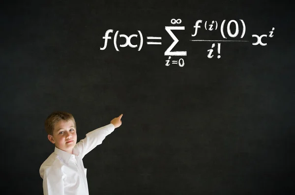 Geschäftsmann mit Mathe-Gleichung — Stockfoto