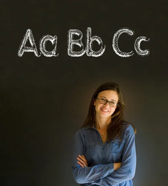 Apprendre l'alphabet écrire professeur d'écriture — Photo