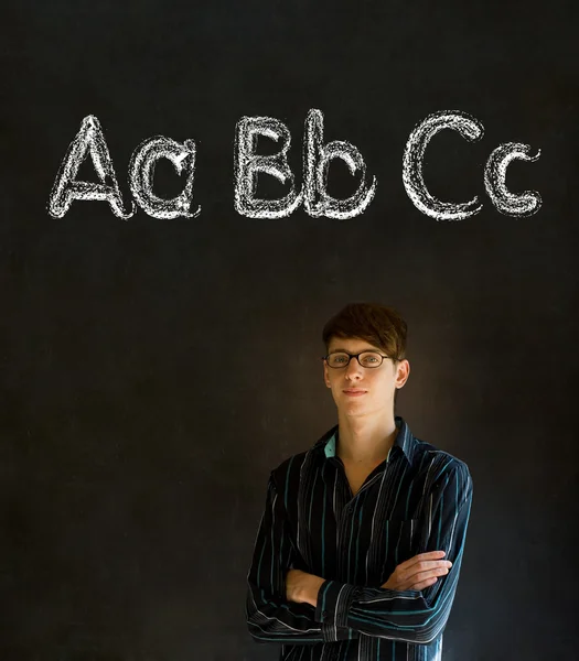 Aprender alfabeto escrever professor — Fotografia de Stock