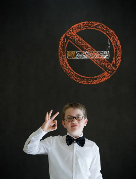 All ok boy business man with no smoking chalk sign — Stock Photo, Image