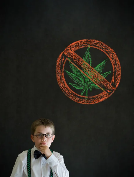 Pensando ragazzo uomo d'affari senza marijuana erba — Foto Stock