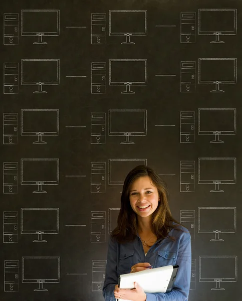 Бізнес-леді студент вчителів крейдяних мереж — стокове фото