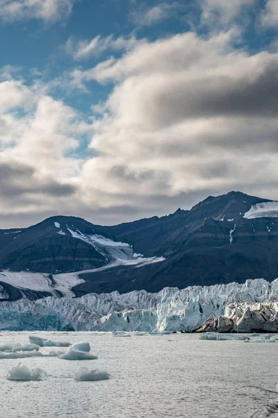 Framsidan Glaciären Vid Skymningen Svalbard — Stockfoto