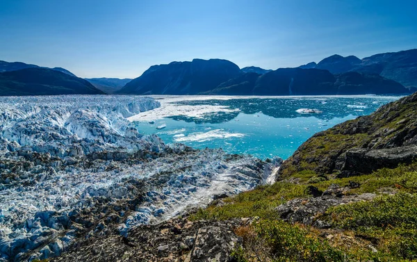 Glaciar Día Soleado Cerca Narsarsuaq Groenlandia —  Fotos de Stock