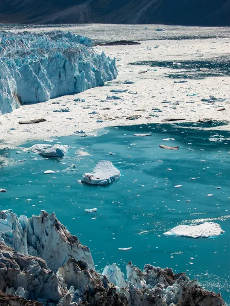 Льодовик Сонячний День Поблизу Нарсарсуака Ґренландія — стокове фото