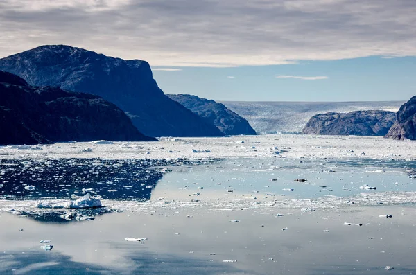 Льодовик Сонячний День Поблизу Нарсарсуака Ґренландія — стокове фото