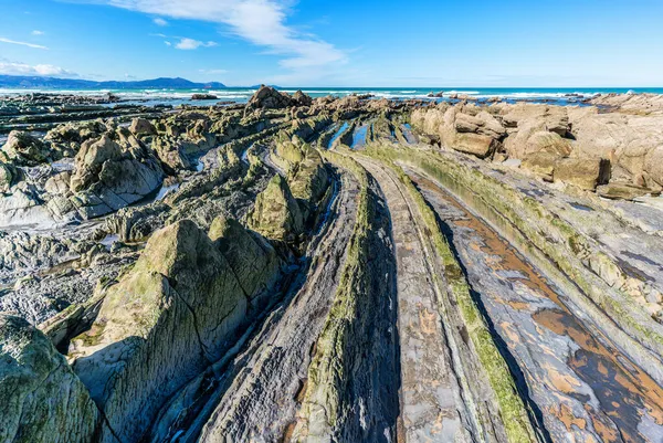 Detail Der Küstenfelsen Barrika Baskenland — Stockfoto