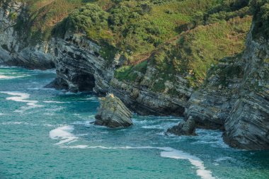 Bizkaia, Bask bölgesindeki sahil kayalıklarının detayları