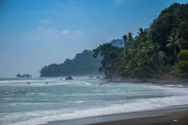 Corcovado Ulusal Parkı Sahili, Kosta Rika 'daki Sirena İstasyonu' na giden patika.