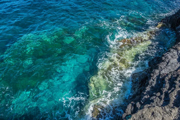 Wellenbrecher Den Felsen Von Palma Kanarische Inseln — Stockfoto