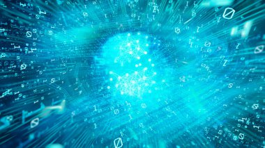 Dünya 'ya veri akışı, güvenlik sistemi, akış, veri dönüşümü, büyük veriler, şeylerin interneti, veri akışı, şeylerin interneti, yapay zeka, gelecekteki konsept