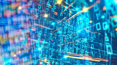 Veri akışı konsepti, güvenlik sistemi, akış, veri dönüşümü, büyük veri, geleceksel, şeylerin interneti, yapay zeka