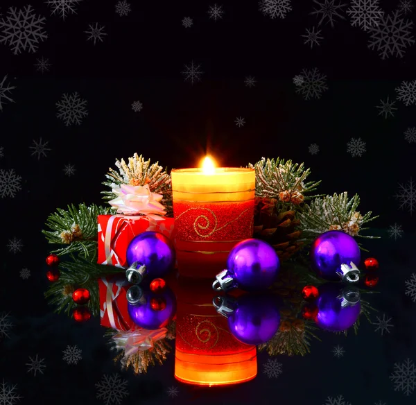 Christmas lights on a dark background. — Stock Photo, Image