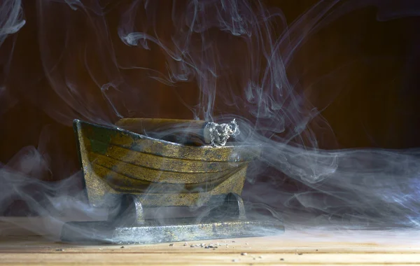 Cigar ashtray smoke — Stock Photo, Image