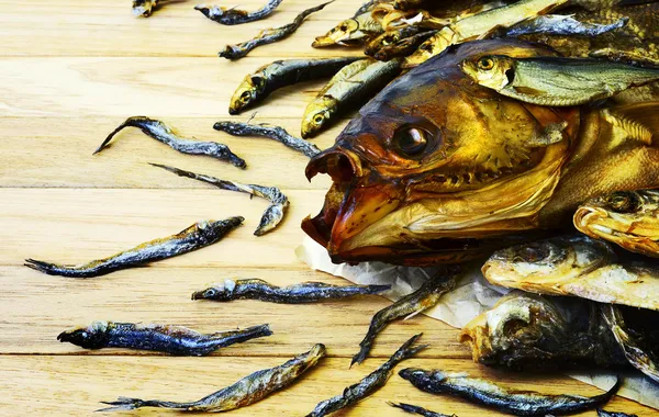 Szárított és füstölt hal — Stock Fotó