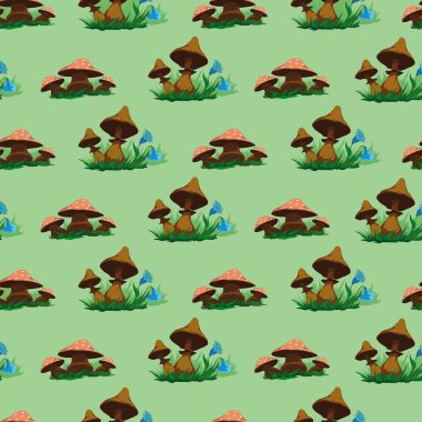 Çimleri mantar deseni