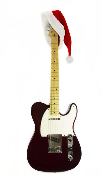 Electric Guitar with Noel cap — Stock Photo, Image