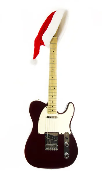 Electric Guitar with Noel cap — Stock Photo, Image