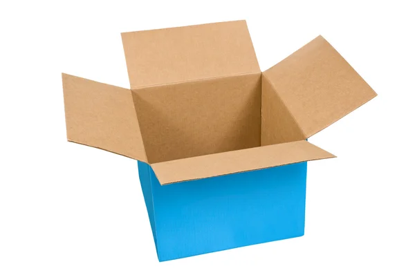 Caixa aberta azul grande — Fotografia de Stock