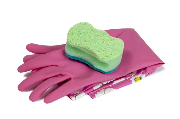 Rękawice z gąbki do czyszczenia — Zdjęcie stockowe