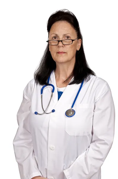 Volwassen vrouw arts op zoek ernstige — Stockfoto