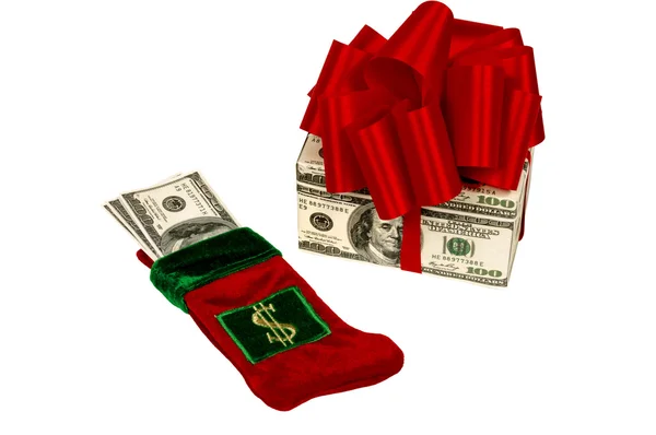 Dva způsoby, jak dát peníze jako vánoční dárky — Stock fotografie