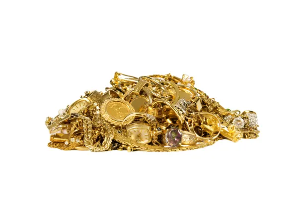 Haufen Goldschmuck — Stockfoto