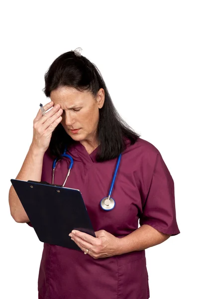 Trött healthcare worker — Stockfoto