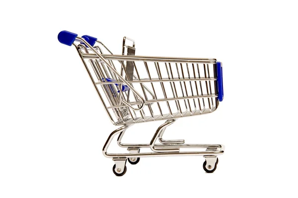 En Sidovy av en miniatyr shopping cart xxxl — Stockfoto