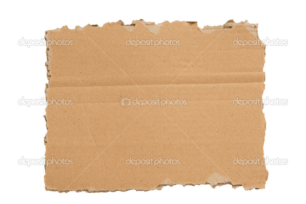 A Ripped Blank Piece of Cardboard XXXL Isolated