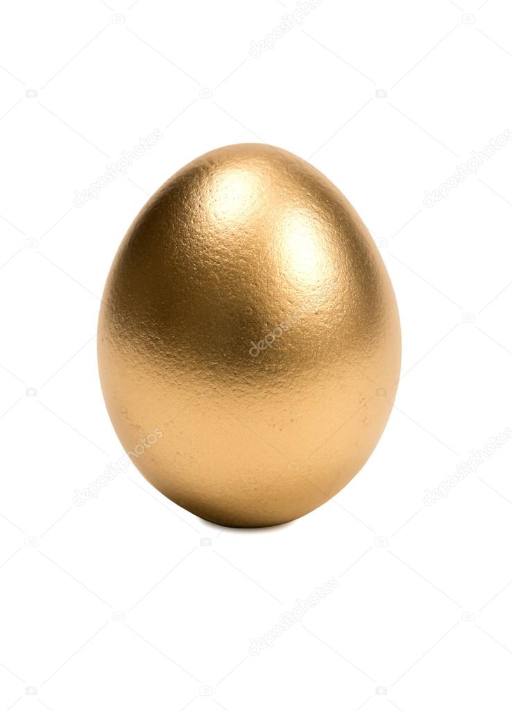 Golden Egg Isolated On White Background