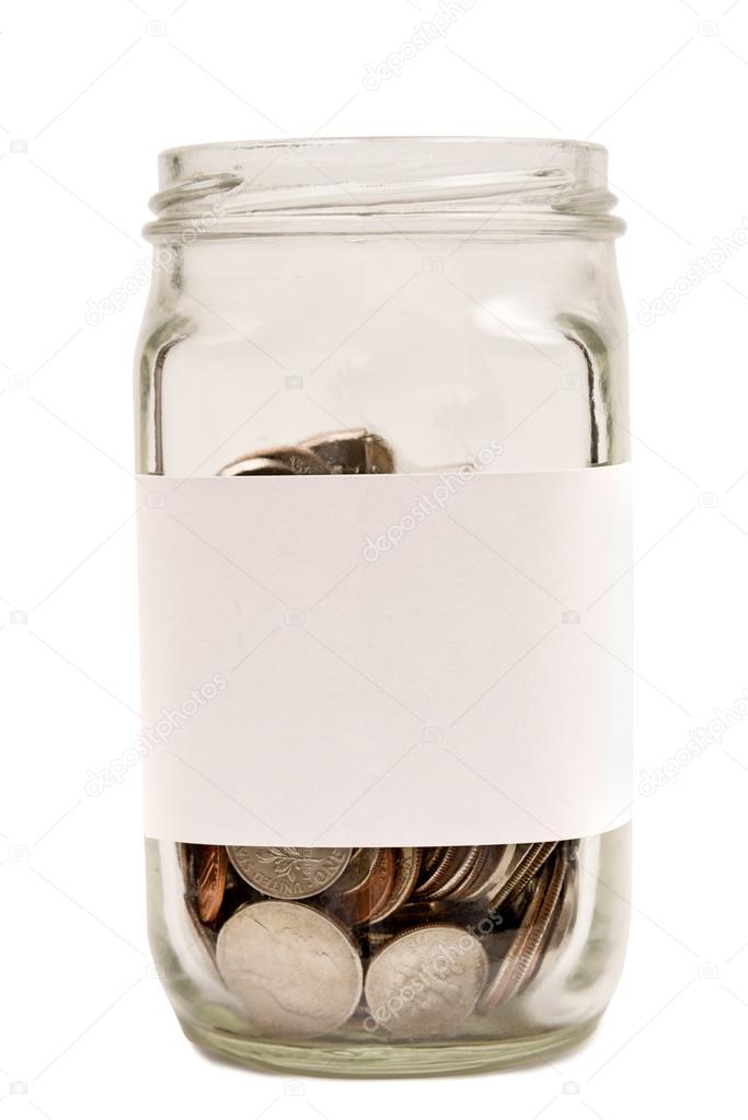 Coins In Jar With Blank Label XXXL