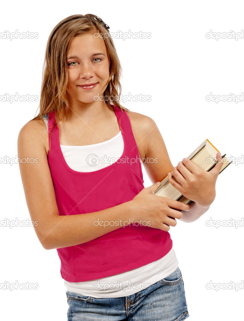 Girl Smiling With Books