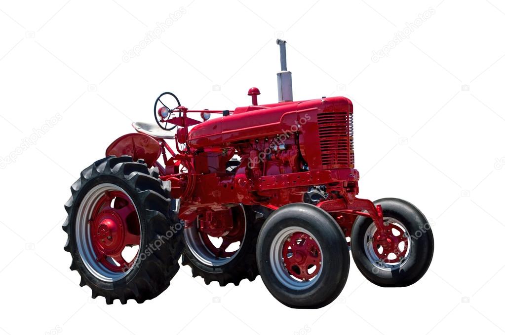 Big Red Farming Tractor On White — Stock Photo © whitestar1955 26434101