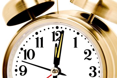 Altın çalar saat izole kapatmak-yukarıya