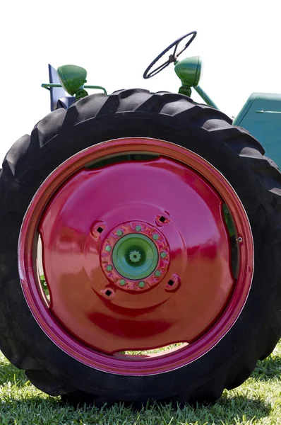 Large Vintage Red Tractor Tire — Stock Photo, Image