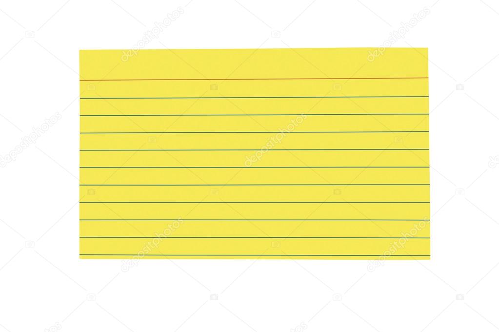 Brightly Colored Yellow Blank Index Card