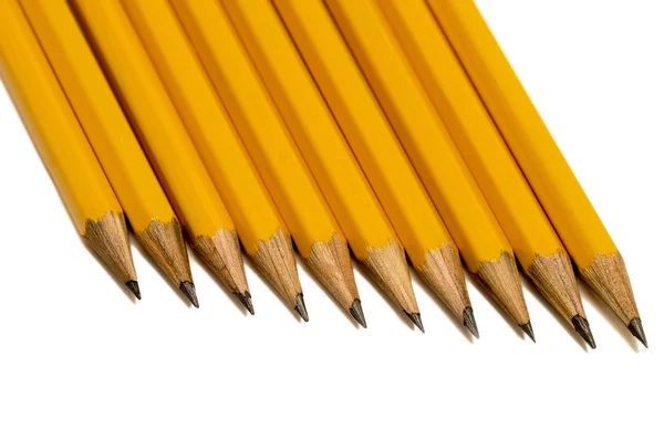 Sarı kalemler üzerinde açı çekim — Stok fotoğraf