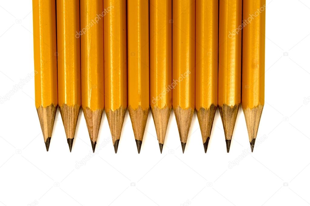 Close Up Picture Of Sharpened Pencils