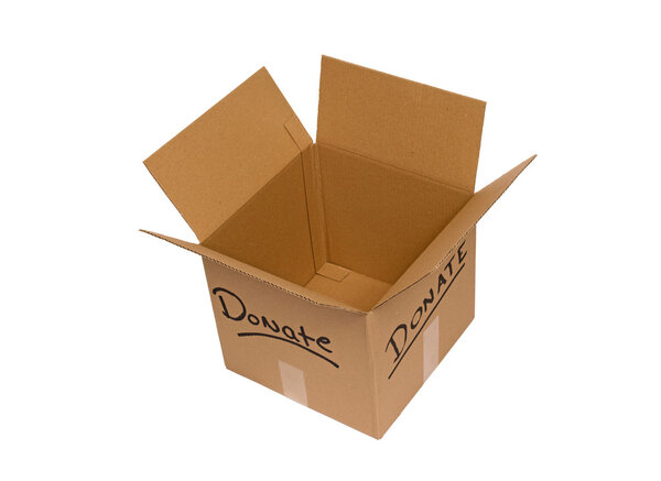 Overhead Shot Of Empty Donation Box