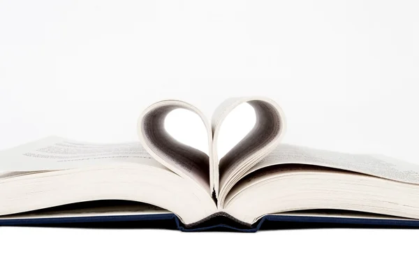 Izole kalp şekli okumayı severim — Stok fotoğraf